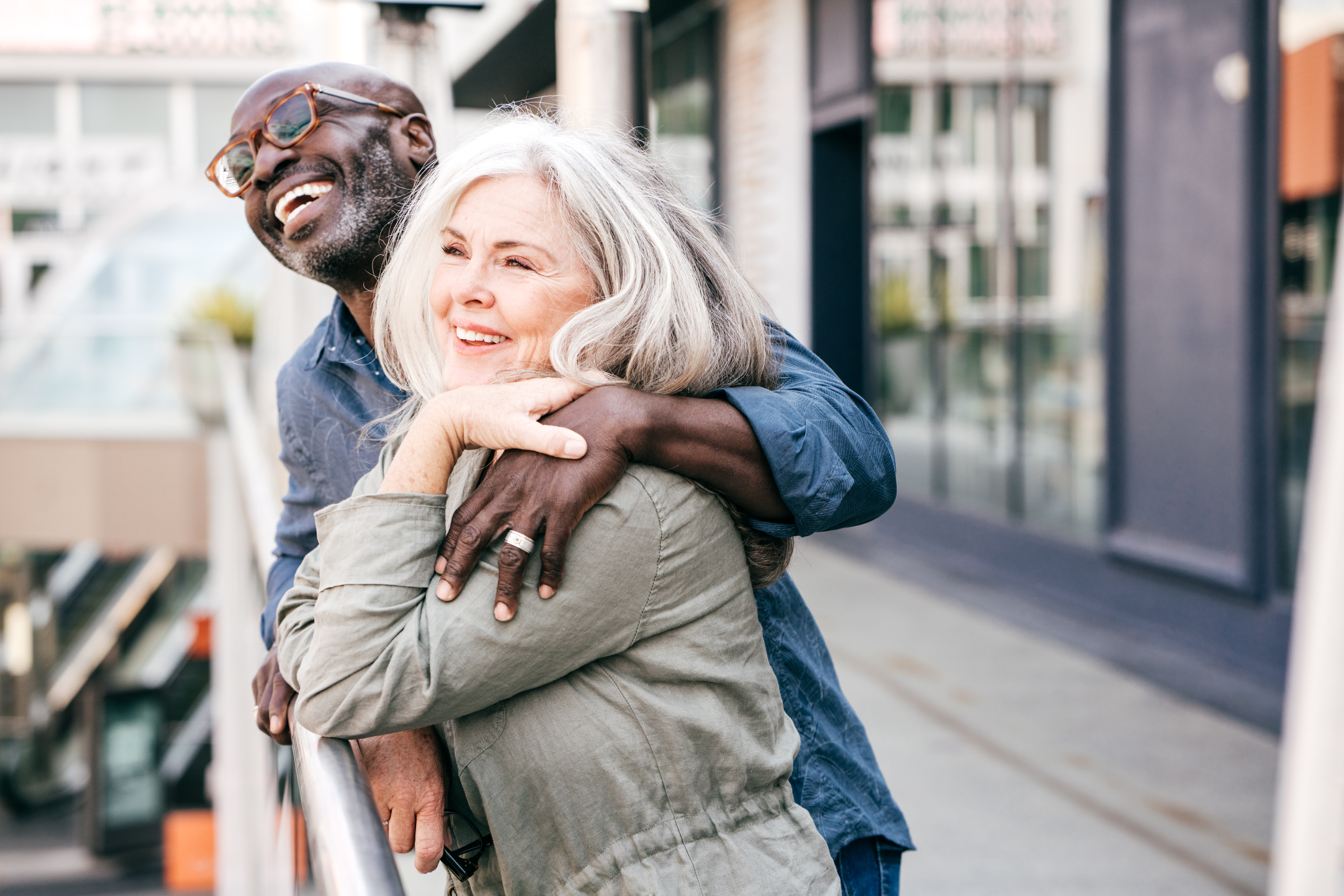 Senior couple out and about