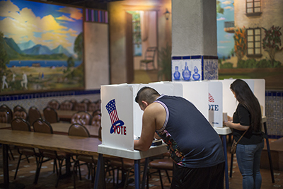 Nation Goes To The Polls In Contentious Presidential Election Between Hillary Clinton And Donald Trump